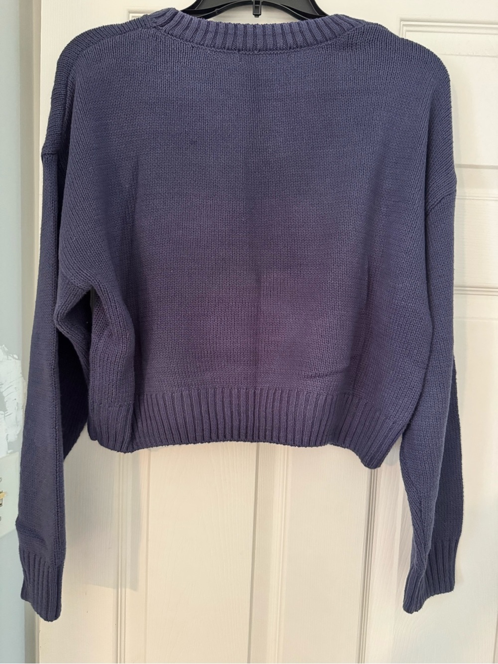 Grayson Threads - Cropped American Flag Bear Sweater in Navy - Picture 3 of 5
